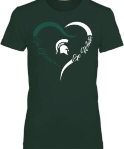 Michigan State Spartans Shirt Half Heart