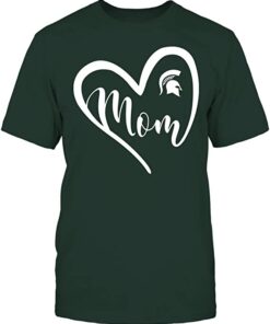 Michigan State Spartans Shirt Heart Mom