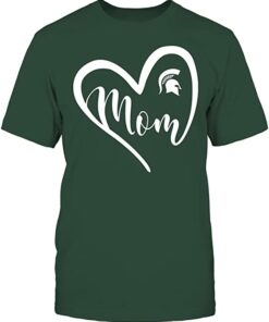 Michigan State Spartans Shirt Heart Mom