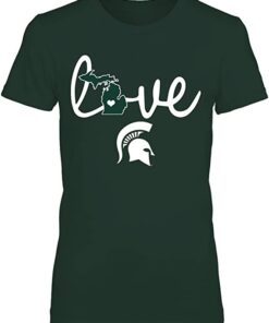 Michigan State Spartans Shirt Love in State Outline