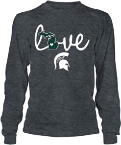 Michigan State Spartans Shirt Love in State Outline