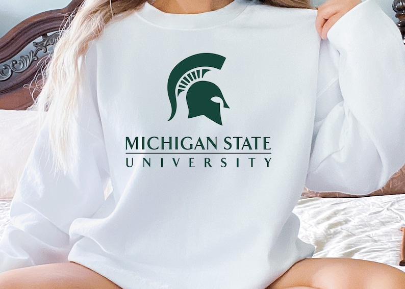 Michigan State University Sweatshirt, Michigan State Fan Sweater, Michigan Student Hoodie, Michigan State College Logo Crewneck, Michigan
