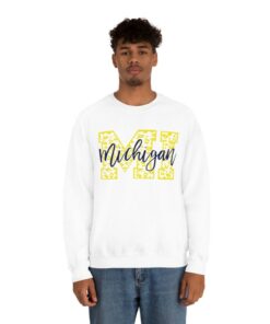 Michigan Sweatshirt, ADULT Size Unisex Heavy Blend Crewneck Sweatshirt, College, Football, University, Basketball, Baseball, State