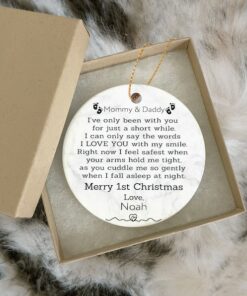 Mommy And Daddy I've Been Only With You Ceramic Ornament, Gifts For Mom Dad From Baby Bump, Christmas Decoration, 1st Christmas As Parents