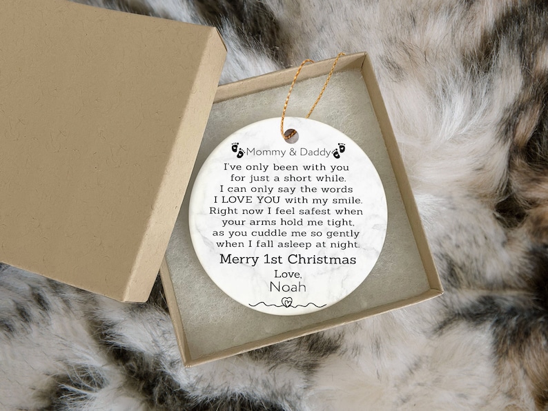 Mommy And Daddy I've Been Only With You Ceramic Ornament, Gifts For Mom Dad From Baby Bump, Christmas Decoration, 1st Christmas As Parents