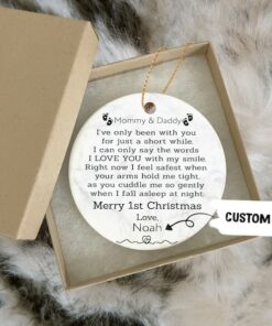Mommy And Daddy I've Been Only With You Ceramic Ornament, Gifts For Mom Dad From Baby Bump, Christmas Decoration, 1st Christmas As Parents