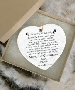 Mommy And Daddy I've Been Only With You Ceramic Ornament, Gifts For Mom Dad From Baby Bump, Christmas Decoration, 1st Christmas As Parents