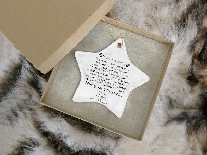 Mommy And Daddy I've Been Only With You Ceramic Ornament, Gifts For Mom Dad From Baby Bump, Christmas Decoration, 1st Christmas As Parents