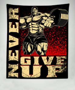 Motivational Quotes Banner Flag Tapestry For Home Gym Décor, Decor Bodybuilding