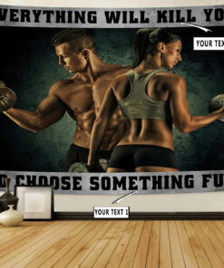 Motivational Quotes Banner Flag Tapestry For Home Gym Décor, Fitness Club