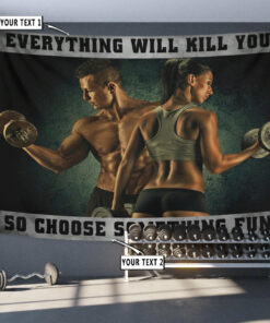 Motivational Quotes Banner Flag Tapestry For Home Gym Décor, Fitness Club