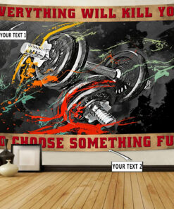 Motivational Quotes Banner Flag Tapestry For Home Gym Décor, Gifts for Gym Lovers