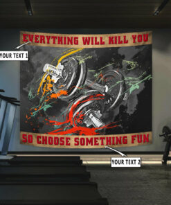 Motivational Quotes Banner Flag Tapestry For Home Gym Décor, Gifts for Gym Lovers