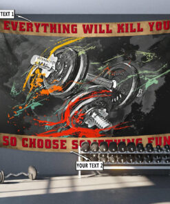 Motivational Quotes Banner Flag Tapestry For Home Gym Décor, Gifts for Gym Lovers