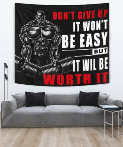 Motivational Quotes Banner Flag Tapestry For Home Gym Décor Gifts for Gymers