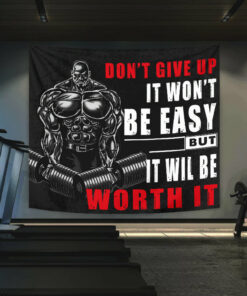 Motivational Quotes Banner Flag Tapestry For Home Gym Décor Gifts for Gymers