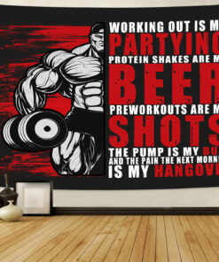 Motivational Quotes Banner Flag Tapestry For Home Gym Décor Wall Art