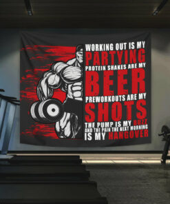 Motivational Quotes Banner Flag Tapestry For Home Gym Décor Wall Art