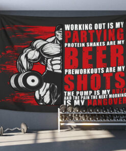 Motivational Quotes Banner Flag Tapestry For Home Gym Décor Wall Art