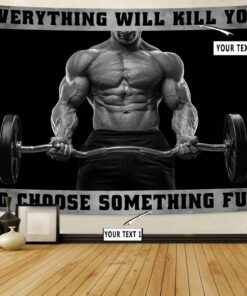 Motivational Quotes Banner Gym Flag Tapestry For Home Gym Decor