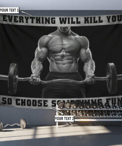 Motivational Quotes Banner Gym Flag Tapestry For Home Gym Decor