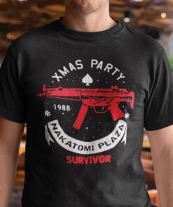 Nakatomi Plaza T Shirt Christmas Party 1988 Suvivor Gun