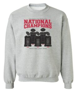 Nebraska Cornhuskers Crewneck Sweatshirt 5 National Championship Trophies Nebraska Crew Neck Sweatshirt