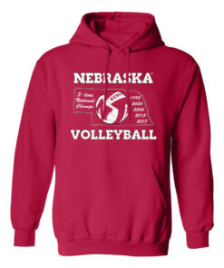 Nebraska Cornhuskers Volleyball Sweatshirt Nebraska Huskers Volleyball Sweatshirt, 5-Time Champions Fleece Huskers Pullover Husker Apparel
