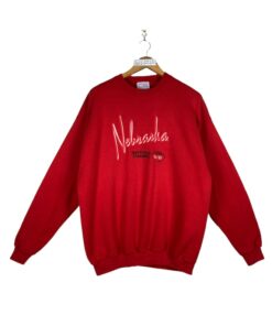 Nebraska Huskers Sweatshirt Vintage 90S University Of Nebraska Huskers Football Reprint Pullover Crewneck Sweatshirt