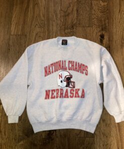 Nebraska Huskers Vintage Crewneck Sweater White National Champs Sweatshirt