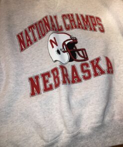 Nebraska Huskers Vintage Crewneck Sweater White National Champs Sweatshirt