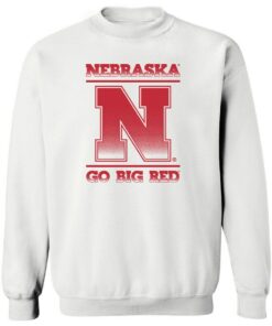 Nebraska Sweatshirt Block N Fade Go Big Red Crewneck Fleece Husker Sweatshirt Cornhuskers Fleece Crew Cuffed Sleeves Pullover Sweat Shirt