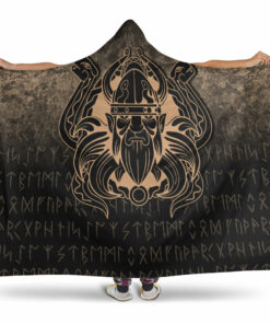 Nordic Warrior Valhalla Norse Gold Version Hooded Blanket