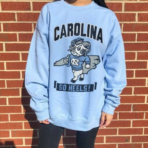 North Carolina Tar Heels Champion Youth Strong Mascot Sweatshirt, UNC Tar Heels Hoodies, Vintage Tar Heels shirt, Carolina Fan Crewneck