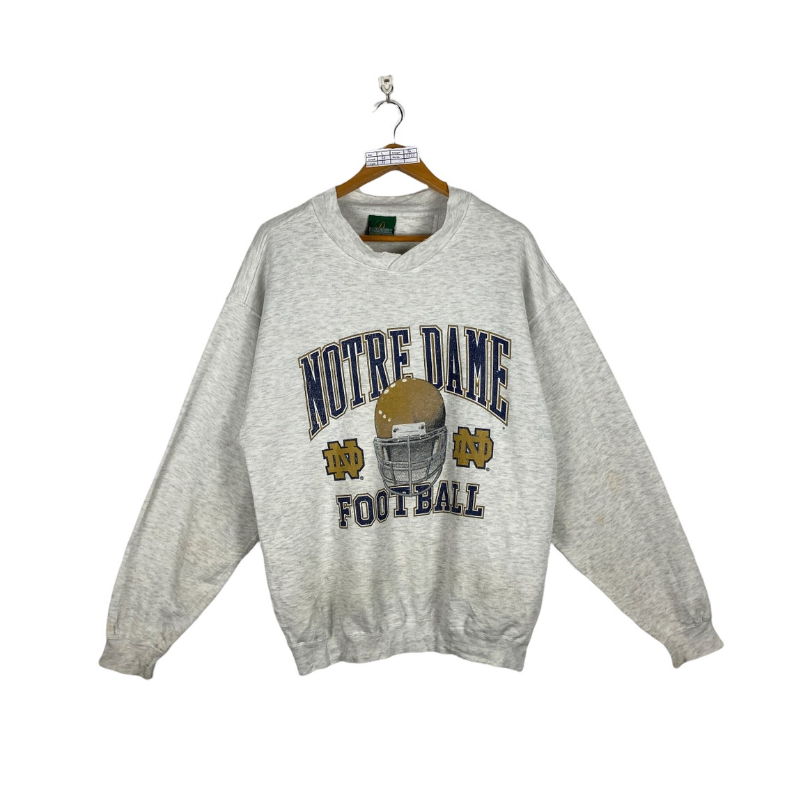 Notre Dame Sweatshirt-Large Vintage 90s Notre Dame Fighting Irish Pullover Crewneck