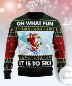 Oh What Fun It Is To Ski Ugly Christmas Sweater, All Over Print Sweatshirt