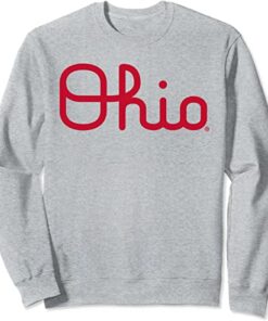 Ohio State Buckeyes Mens Cursive Officially Licensed Gray Sweatshirt