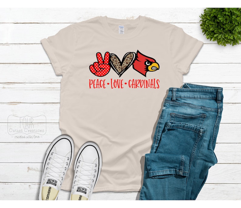 Peace, Love, Cardinals sweatshirt