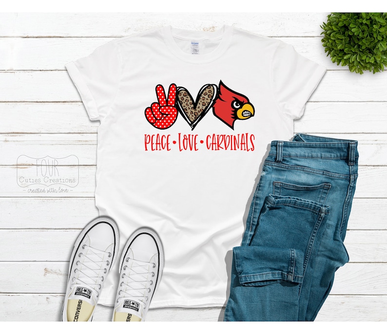 Peace, Love, Cardinals sweatshirt