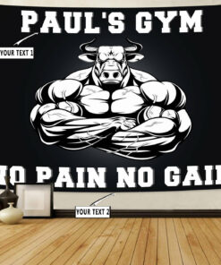 Personalised Gym Banner Flag Tapestry Home Gym Motivational, Decor Bodybuilding