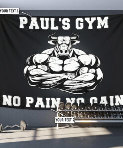 Personalised Gym Banner Flag Tapestry Home Gym Motivational, Decor Bodybuilding
