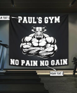 Personalised Gym Banner Flag Tapestry Home Gym Motivational, Decor Bodybuilding