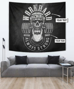 Personalised Gym Banner Flag Tapestry Home Gym Motivational, Gifts for Gym Lovers