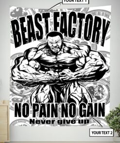 Personalized Banner Gym Flag Tapestry for Home Gym Décor