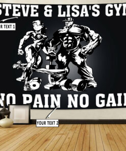 Personalized Bodybuilding Banner Flag Tapestry Home Gym Decor Beauty And The Beast