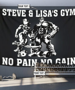 Personalized Bodybuilding Banner Flag Tapestry Home Gym Decor Beauty And The Beast