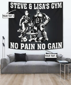 Personalized Bodybuilding Banner Flag Tapestry Home Gym Decor Beauty And The Beast