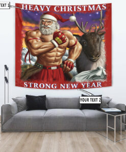 Personalized Bodybuilding Banner Flag Tapestry Home Gym Decor Heavy Christmas Strong New Year