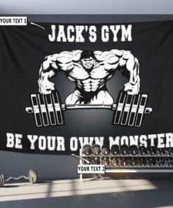 Personalized Bodybuilding Banner Flag Tapestry Home Gym Decor Hulk