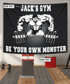 Personalized Bodybuilding Banner Flag Tapestry Home Gym Decor Hulk